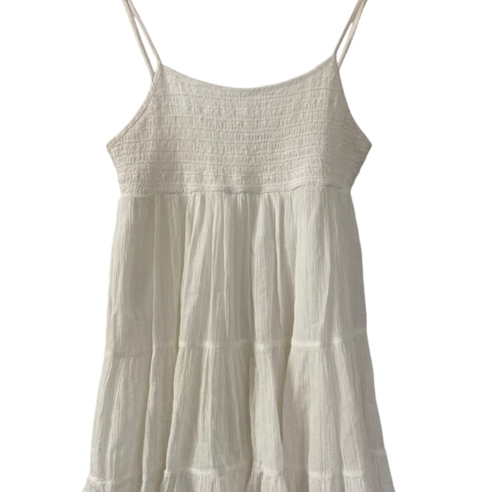 COPY - ZARA TIERED FLOWY WHITE DRESS